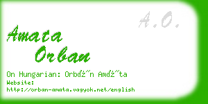 amata orban business card